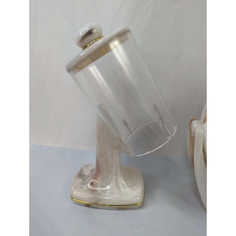 Londonware Bathroom Cup Holder and Mirror‎ with Stand Faux Marble